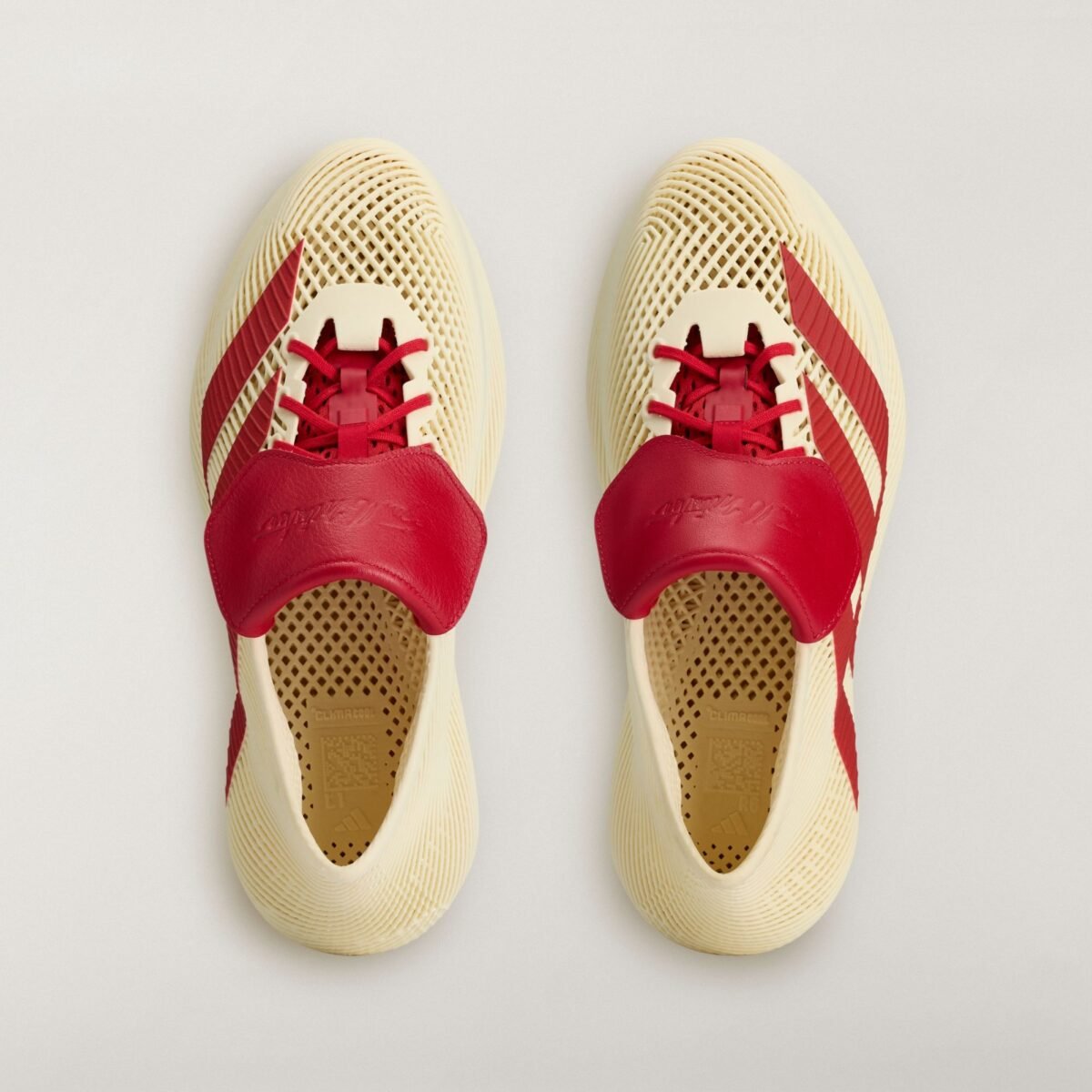 Tyrrell Winston x adidas Climacool 4D in Collegiate Red, Off White, and Matte Gold colorway, released September 2026 - detail view 2