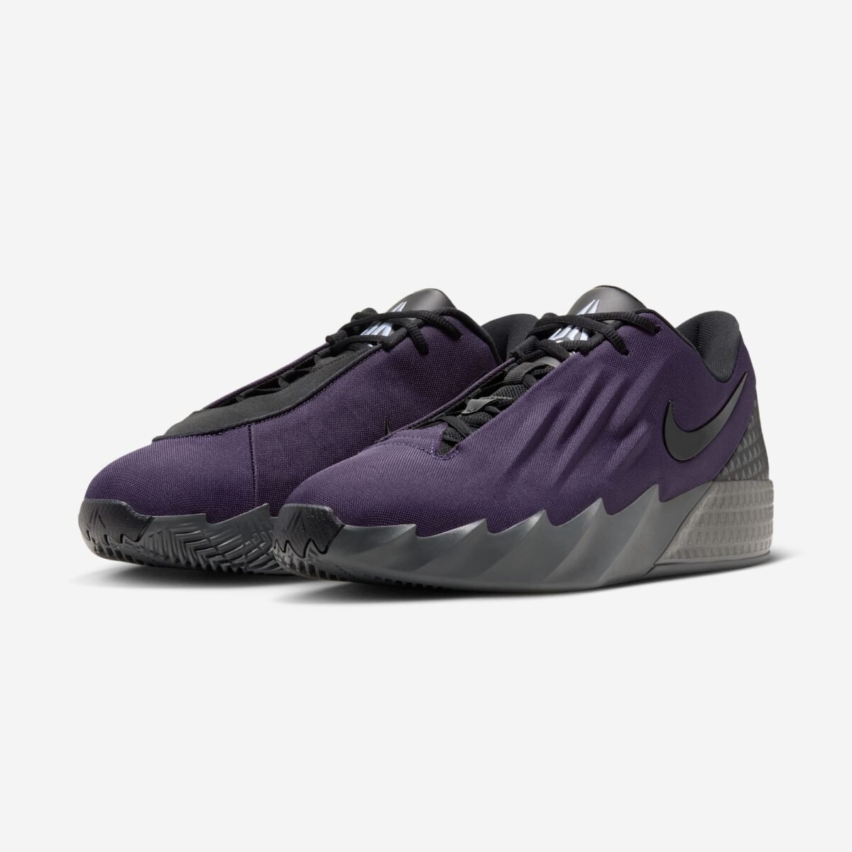 Nike Ja Twelve Time Purple Dynasty signature basketball shoe in deep purple and black colorway - detail view 1