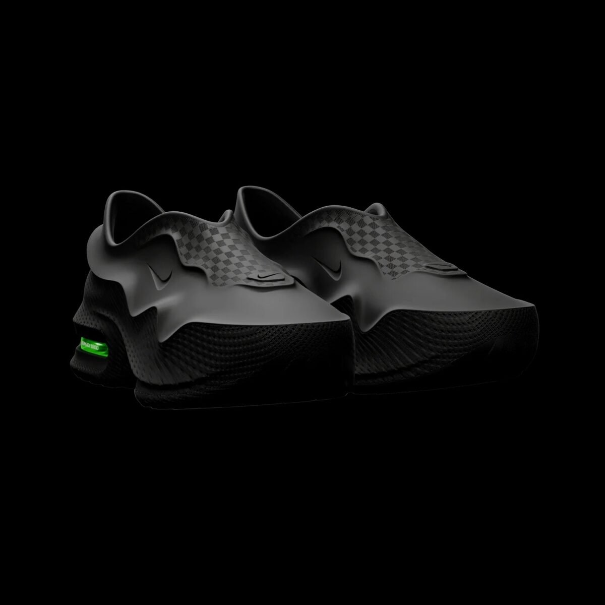 Nike Air Max 1000 in Black with Volt accents, side profile view showing updated Air Max 1 silhouette - detail view 1
